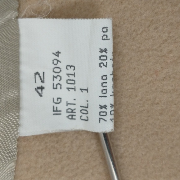 Vintage Italian Wing Sleeve Swing Coat Cashmere Blend Tan Lightweight Statement - Picture 9 of 13